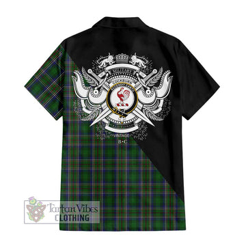 Cockburn Tartan Hawaiian Shirt with Family Crest and Military Logo Style