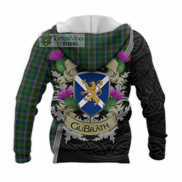 Cockburn Tartan Family Crest Knitted Hoodie Lion Rampant Royal Thistle Shield Celtic Inspired