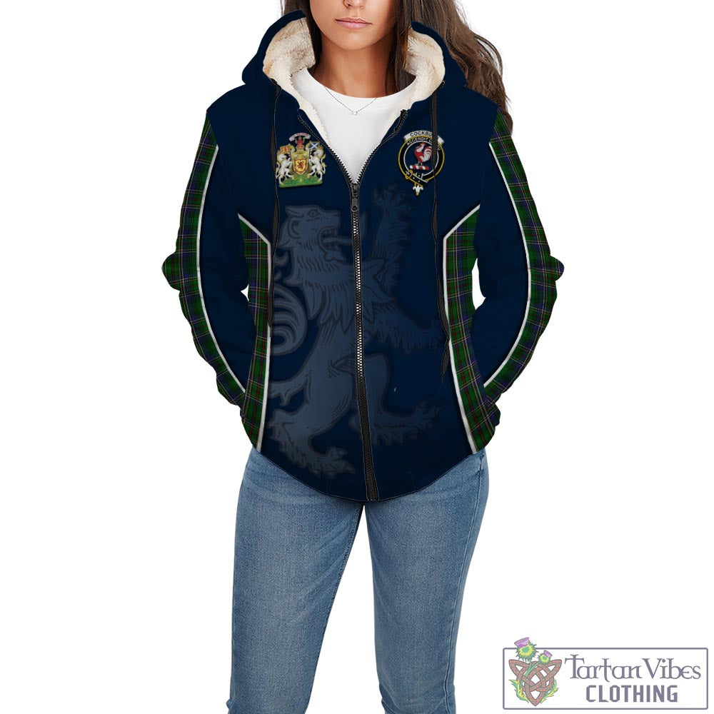 Tartan Vibes Clothing Cockburn Tartan Sherpa Hoodie with Family Crest and Lion Rampant Vibes Sport Style
