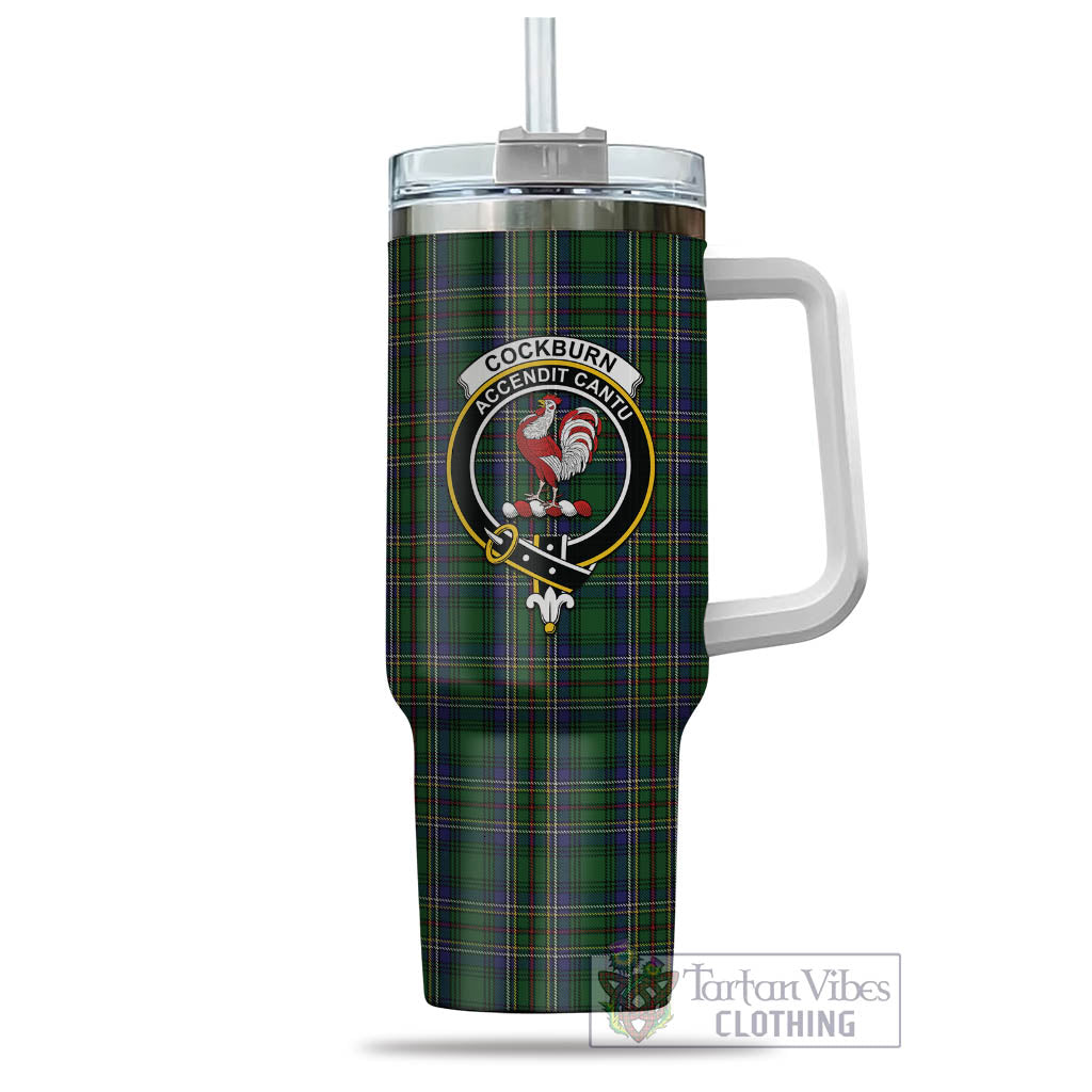 Tartan Vibes Clothing Cockburn Tartan and Family Crest Tumbler with Handle