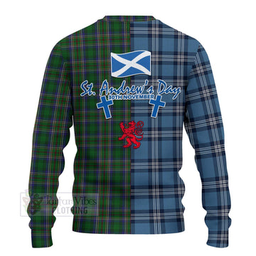 Tartan Vibes Clothing Cockburn Tartan Knitted Sweater Happy St. Andrew's Day Half Tartan Style