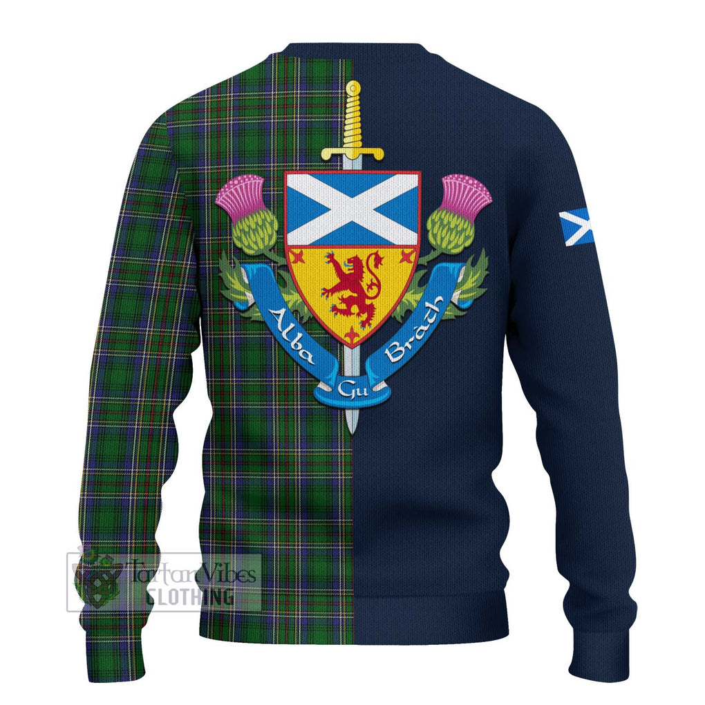 Tartan Vibes Clothing Cockburn Tartan Knitted Sweater with Scottish Lion Royal Arm Half Style