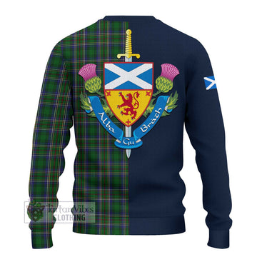 Tartan Vibes Clothing Cockburn Tartan Knitted Sweater with Scottish Lion Royal Arm Half Style