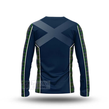 Tartan Vibes Clothing Cockburn Tartan Long Sleeve T-Shirt with Family Crest and Scottish Thistle Vibes Sport Style