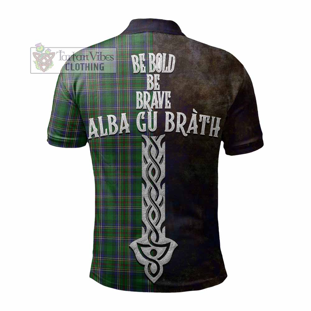 Tartan Vibes Clothing Cockburn Tartan Family Crest Polo Shirt Alba Gu Brath Be Brave Lion Ancient Style