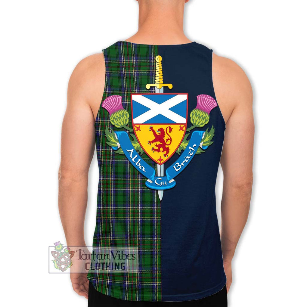 Tartan Vibes Clothing Cockburn Tartan Men's Tank Top with Scottish Lion Royal Arm Half Style