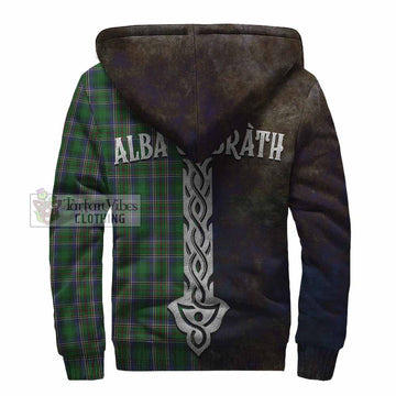 Cockburn Tartan Family Crest Sherpa Hoodie Alba Gu Brath Be Brave Lion Ancient Style