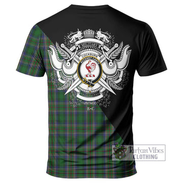 Cockburn Tartan T-Shirt with Family Crest and Military Logo Style - Tartanvibesclothing Shop