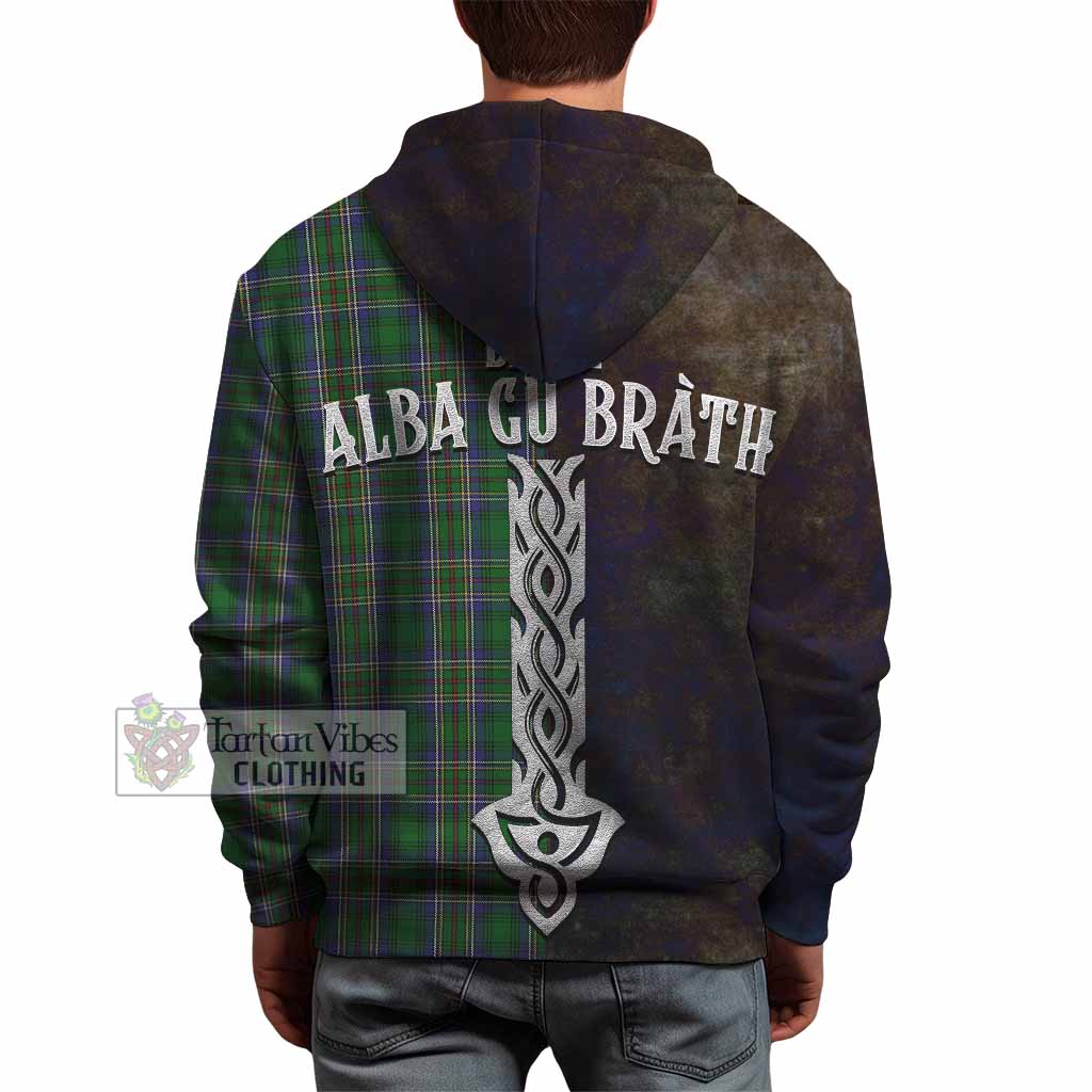 Tartan Vibes Clothing Cockburn Tartan Family Crest Hoodie Alba Gu Brath Be Brave Lion Ancient Style