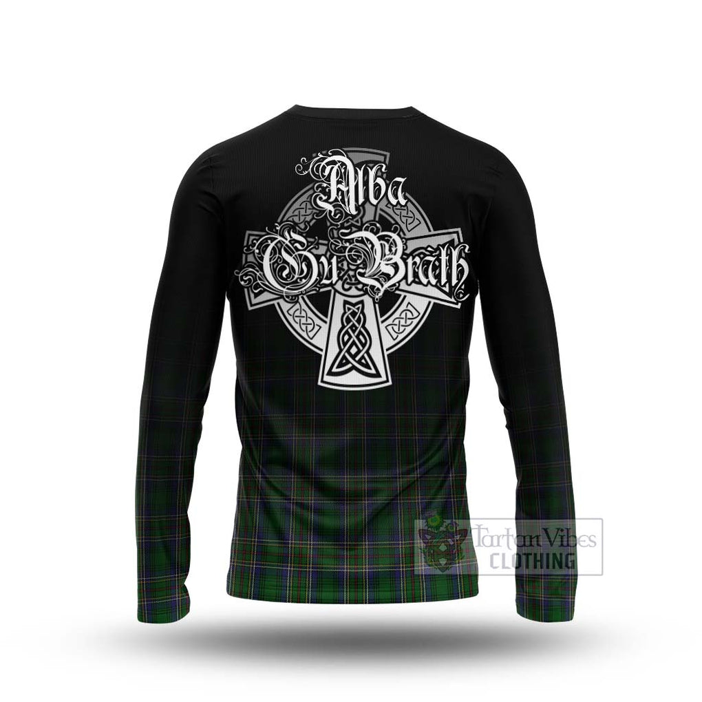 Tartan Vibes Clothing Cockburn Tartan Long Sleeve T-Shirt Featuring Alba Gu Brath Family Crest Celtic Inspired