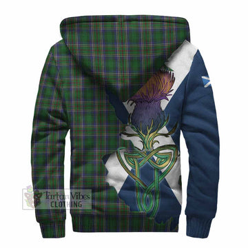 Cockburn Tartan Family Crest Sherpa Hoodie Scottish Thistle Celtic Inspired