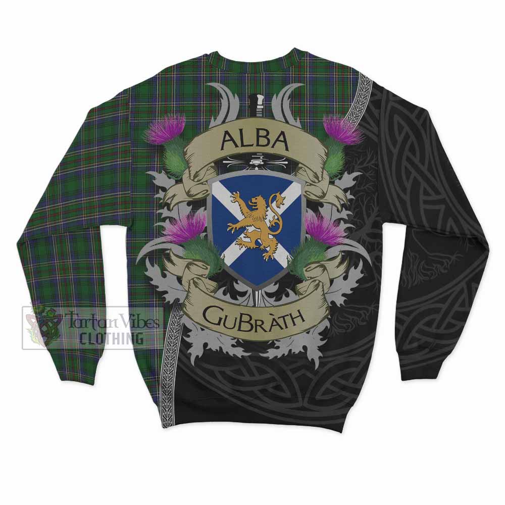 Tartan Vibes Clothing Cockburn Tartan Family Crest Sweatshirt Lion Rampant Royal Thistle Shield Celtic Inspired