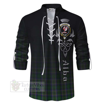 Tartan Vibes Clothing Cockburn Tartan Ghillie Kilt Shirt Featuring Alba Gu Brath Family Crest Celtic Inspired
