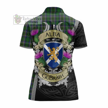 Tartan Vibes Clothing Cockburn Tartan Family Crest Women's Polo Shirt Lion Rampant Royal Thistle Shield Celtic Inspired