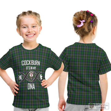 Cockburn Tartan Kid T-Shirt with Family Crest DNA In Me Style - Tartanvibesclothing Shop