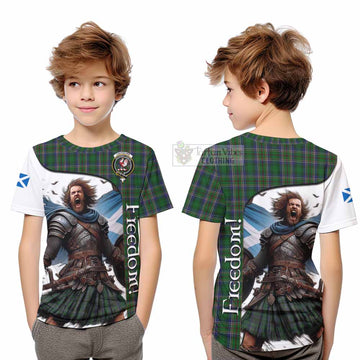 Tartan Vibes Clothing Cockburn Crest Tartan Kid T-Shirt Inspired by the Freedom of Scottish Warrior