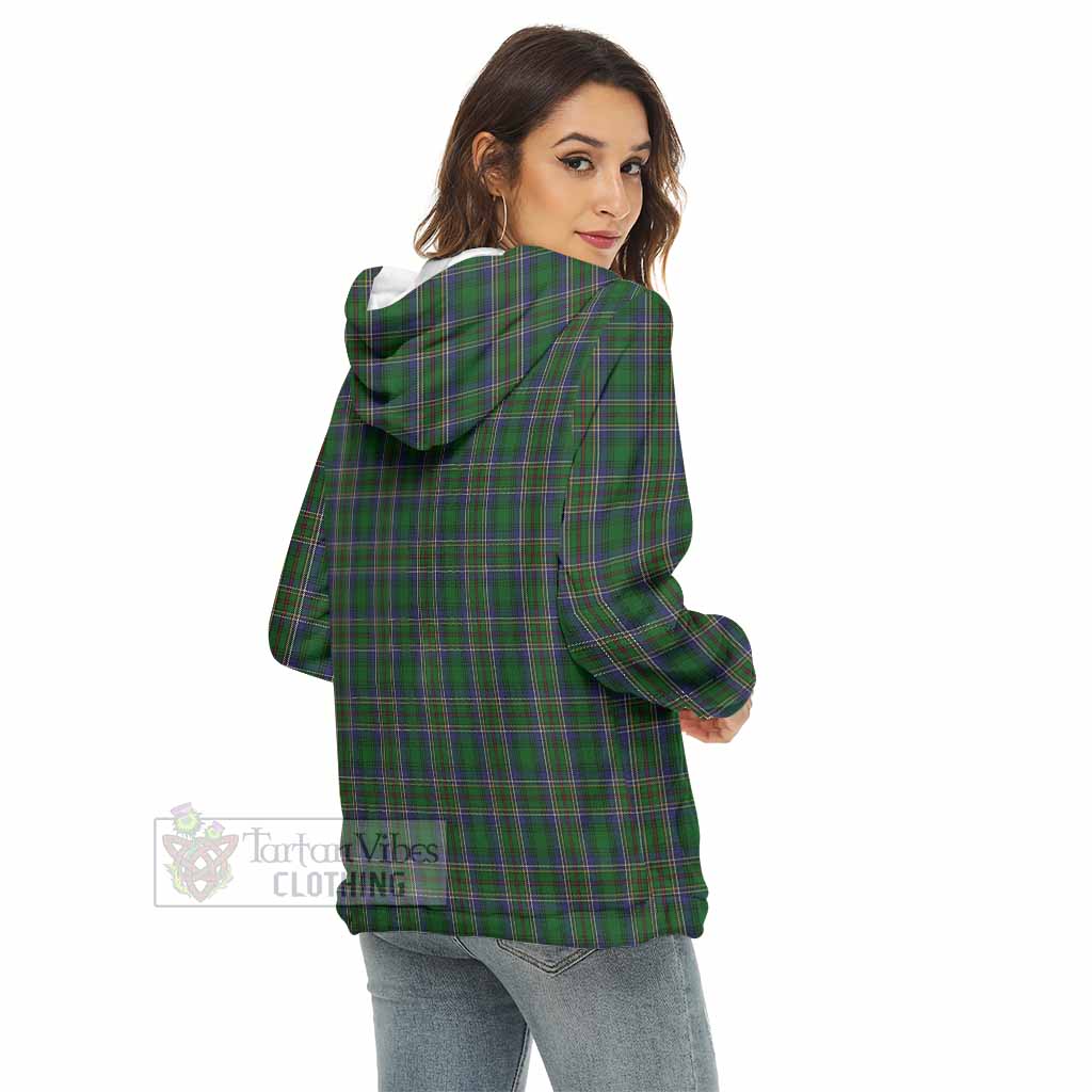 Tartan Vibes Clothing Cockburn Tartan Women's Borg  Half Zip Fleece Hoodie