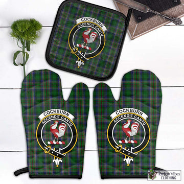 Cockburn Tartan Combo Oven Mitt & Pot-Holder with Family Crest Combo 1 Oven Mitt & 1 Pot-Holder Black - Tartan Vibes Clothing