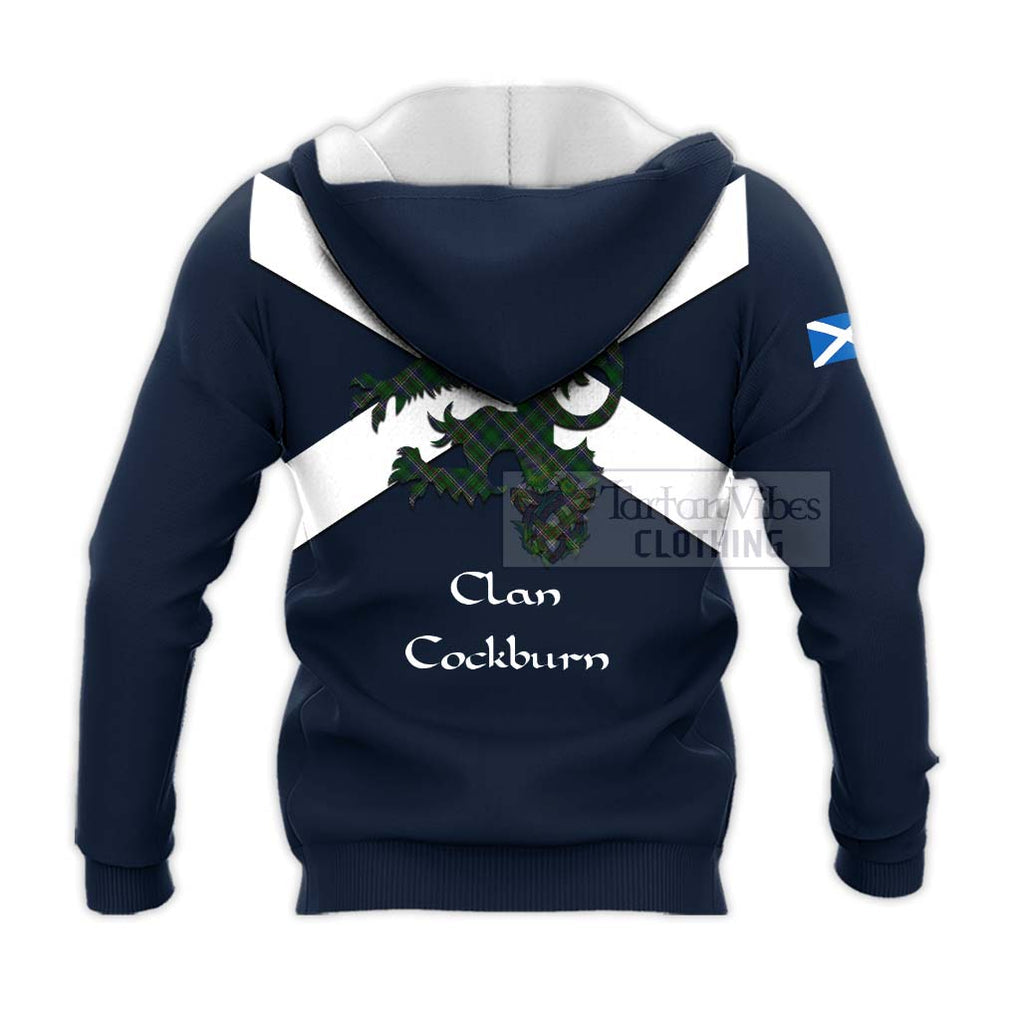 Tartan Vibes Clothing Cockburn Tartan Lion Rampant Knitted Hoodie – Proudly Display Your Heritage with Alba Gu Brath and Clan Name