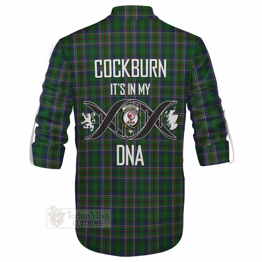 Tartan Vibes Clothing Cockburn Tartan Ghillie Kilt Shirt with Family Crest DNA In Me Style