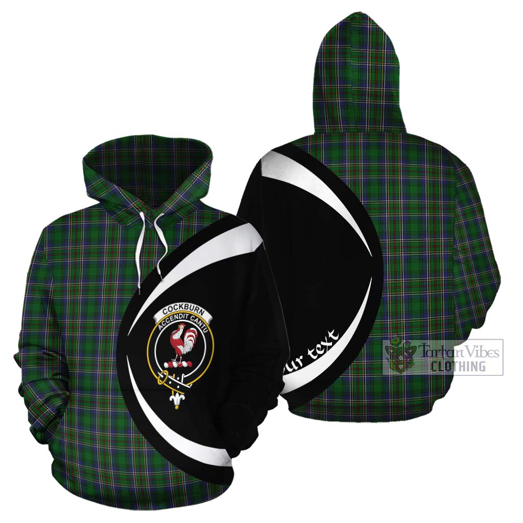 Tartan Vibes Clothing Cockburn Tartan Cotton Hoodie with Family Crest Circle Style