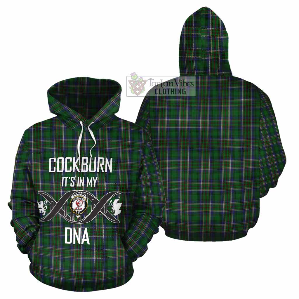 Tartan Vibes Clothing Cockburn Tartan Cotton Hoodie with Family Crest DNA In Me Style