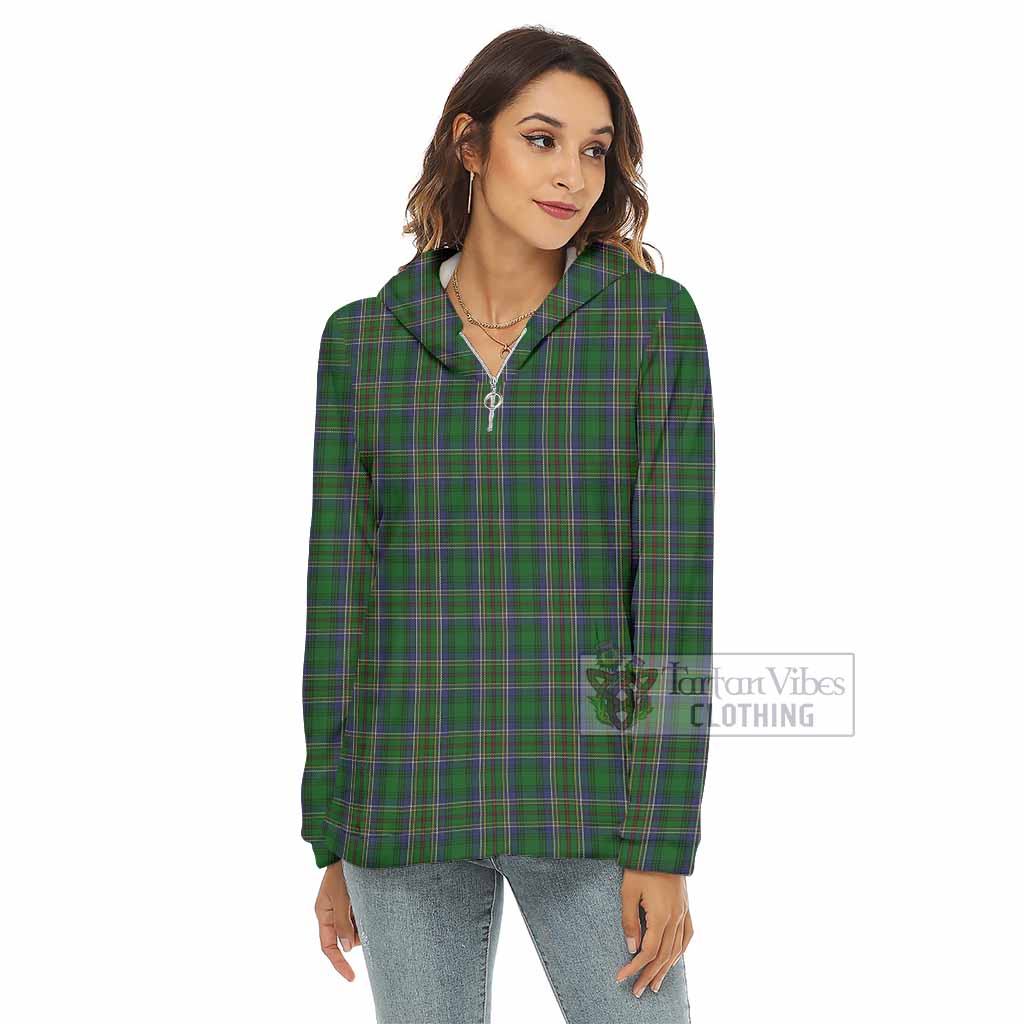 Tartan Vibes Clothing Cockburn Tartan Women's Borg  Half Zip Fleece Hoodie