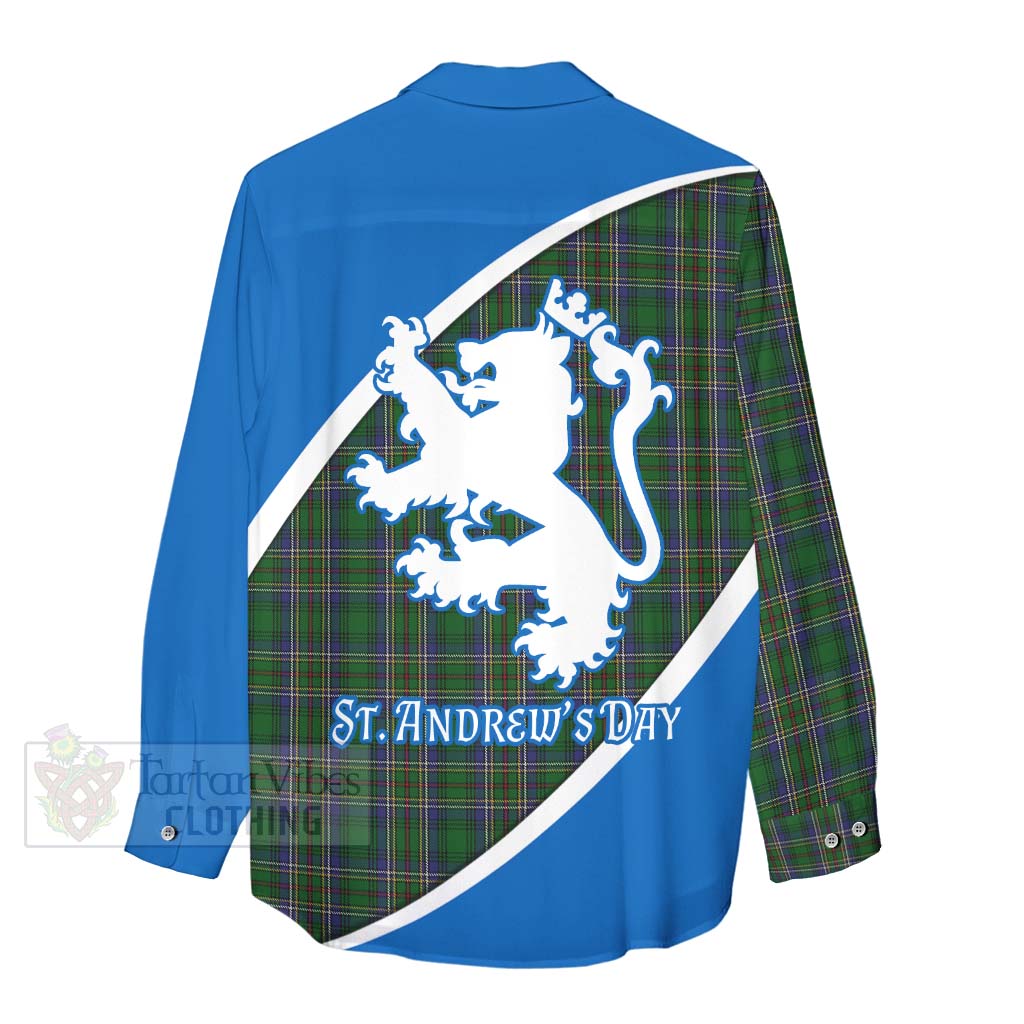 Tartan Vibes Clothing Cockburn Family Crest Tartan Women's Casual Shirt Celebrate Saint Andrew's Day in Style