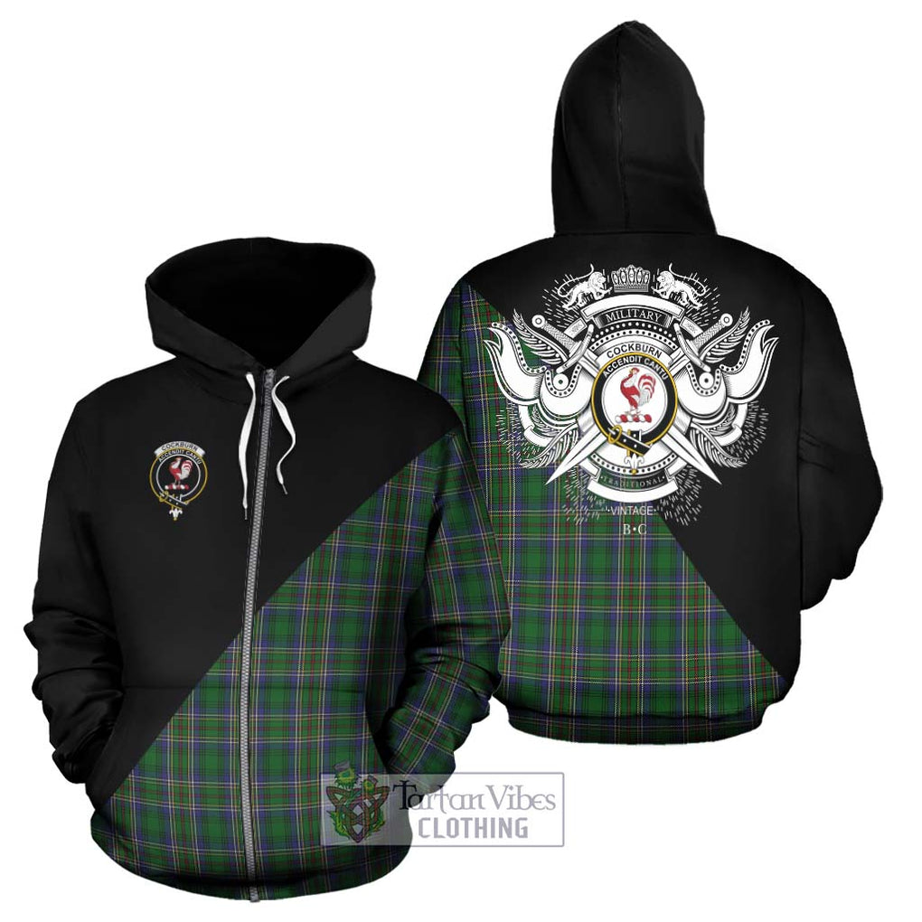 Cockburn Tartan Hoodie with Family Crest and Military Logo Style - Tartanvibesclothing Shop