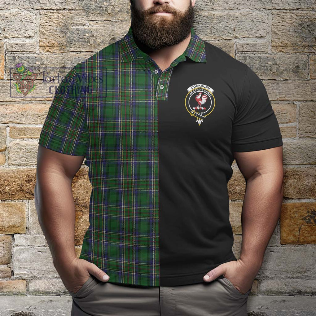 Cockburn Tartan Polo Shirt with Family Crest and Half Of Me Style - Tartanvibesclothing Shop