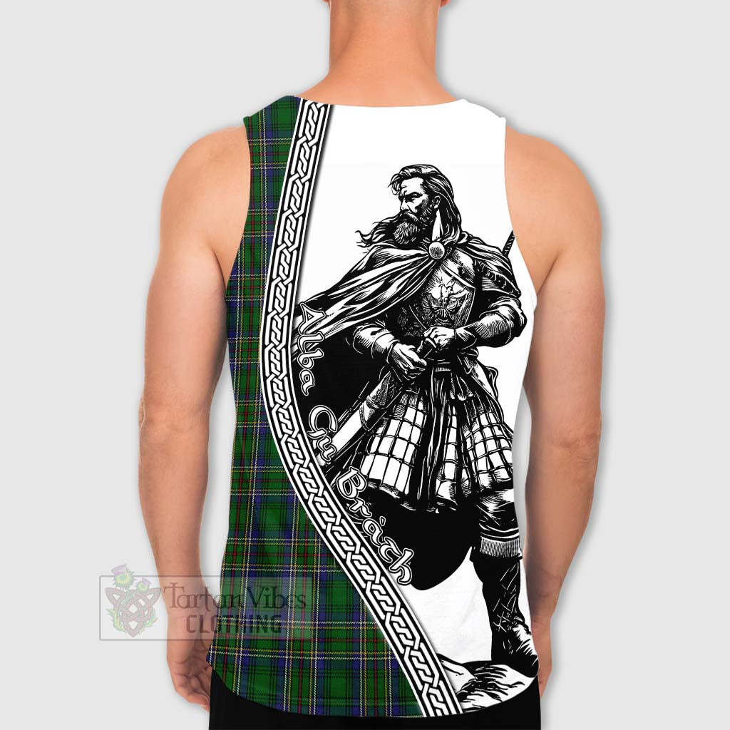 Tartan Vibes Clothing Cockburn Tartan Clan Crest Men's Tank Top with Highlander Warrior Celtic Style