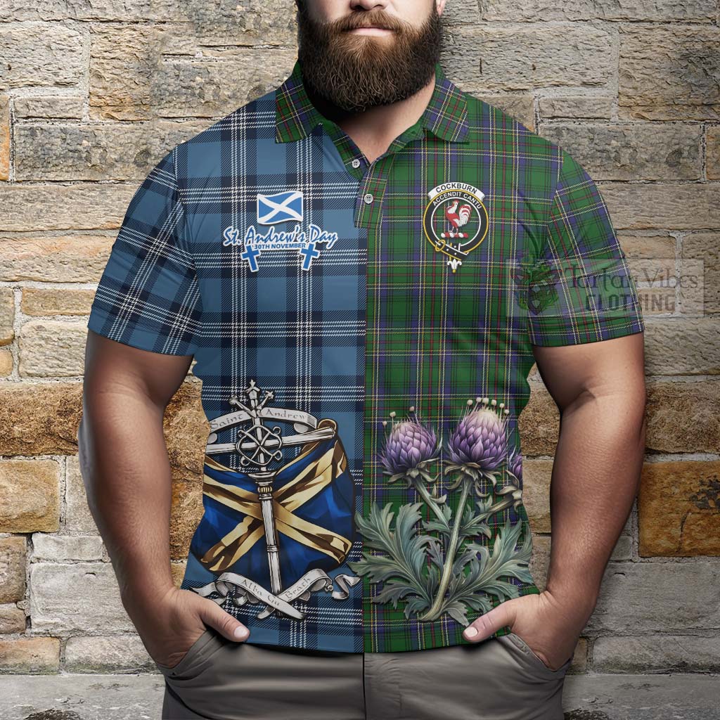Tartan Vibes Clothing Cockburn Tartan Polo Shirt Happy St. Andrew's Day Half Tartan Style