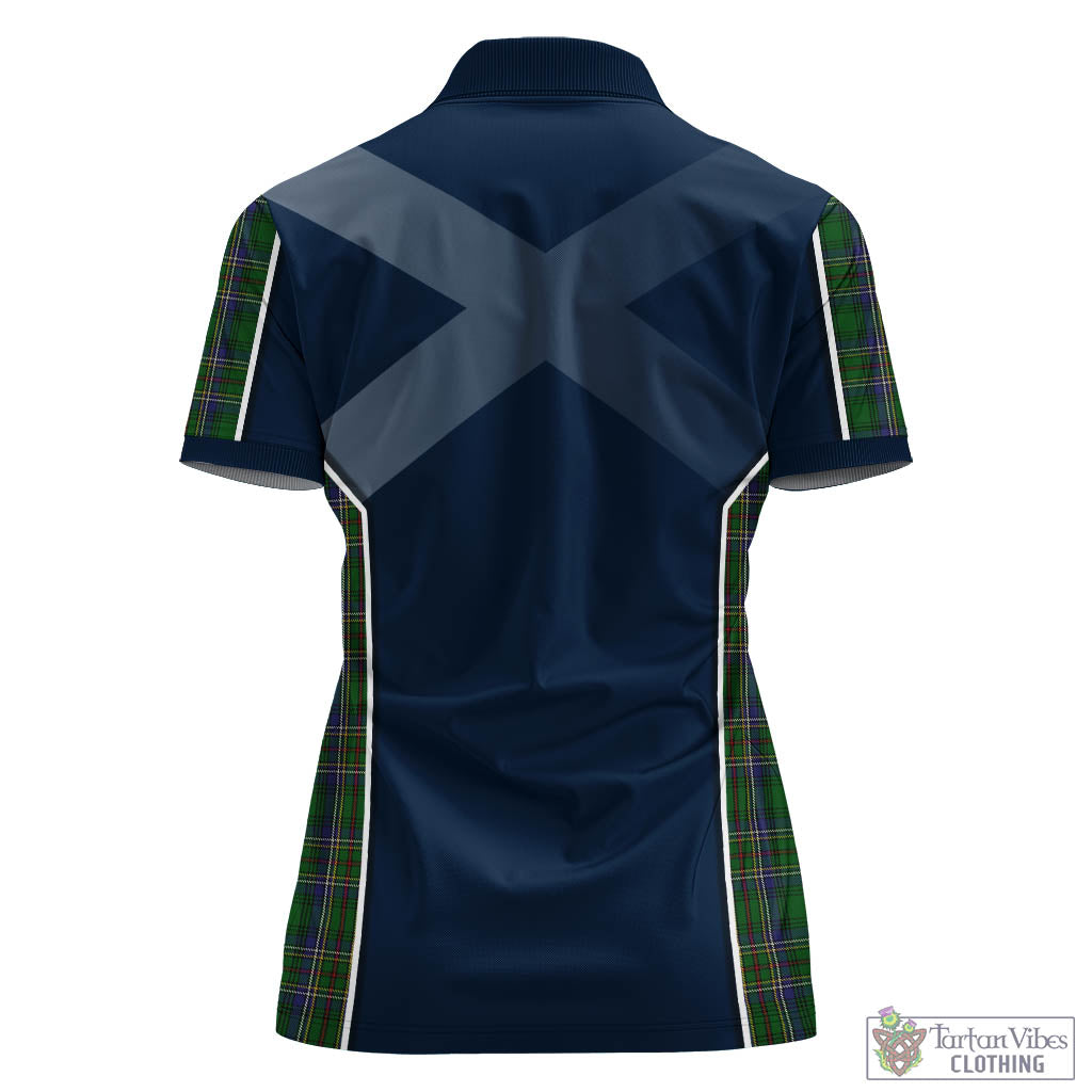 Tartan Vibes Clothing Cockburn Tartan Women's Polo Shirt with Family Crest and Scottish Thistle Vibes Sport Style