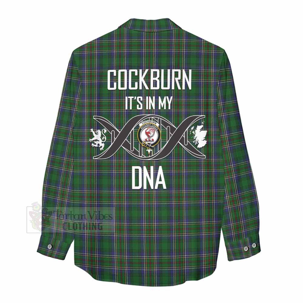 Tartan Vibes Clothing Cockburn Tartan Women's Casual Shirt with Family Crest DNA In Me Style