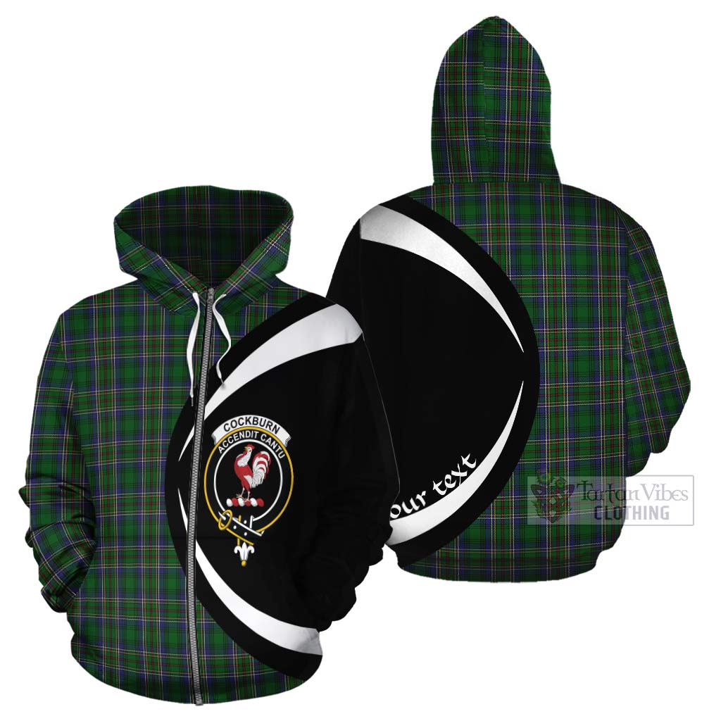 Tartan Vibes Clothing Cockburn Tartan Cotton Hoodie with Family Crest Circle Style
