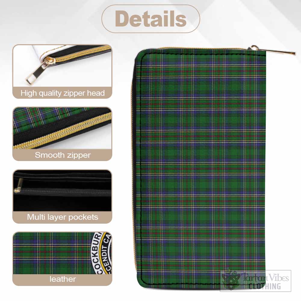 Tartan Vibes Clothing Cockburn Tartan Women's Leather Wallet with Family Crest
