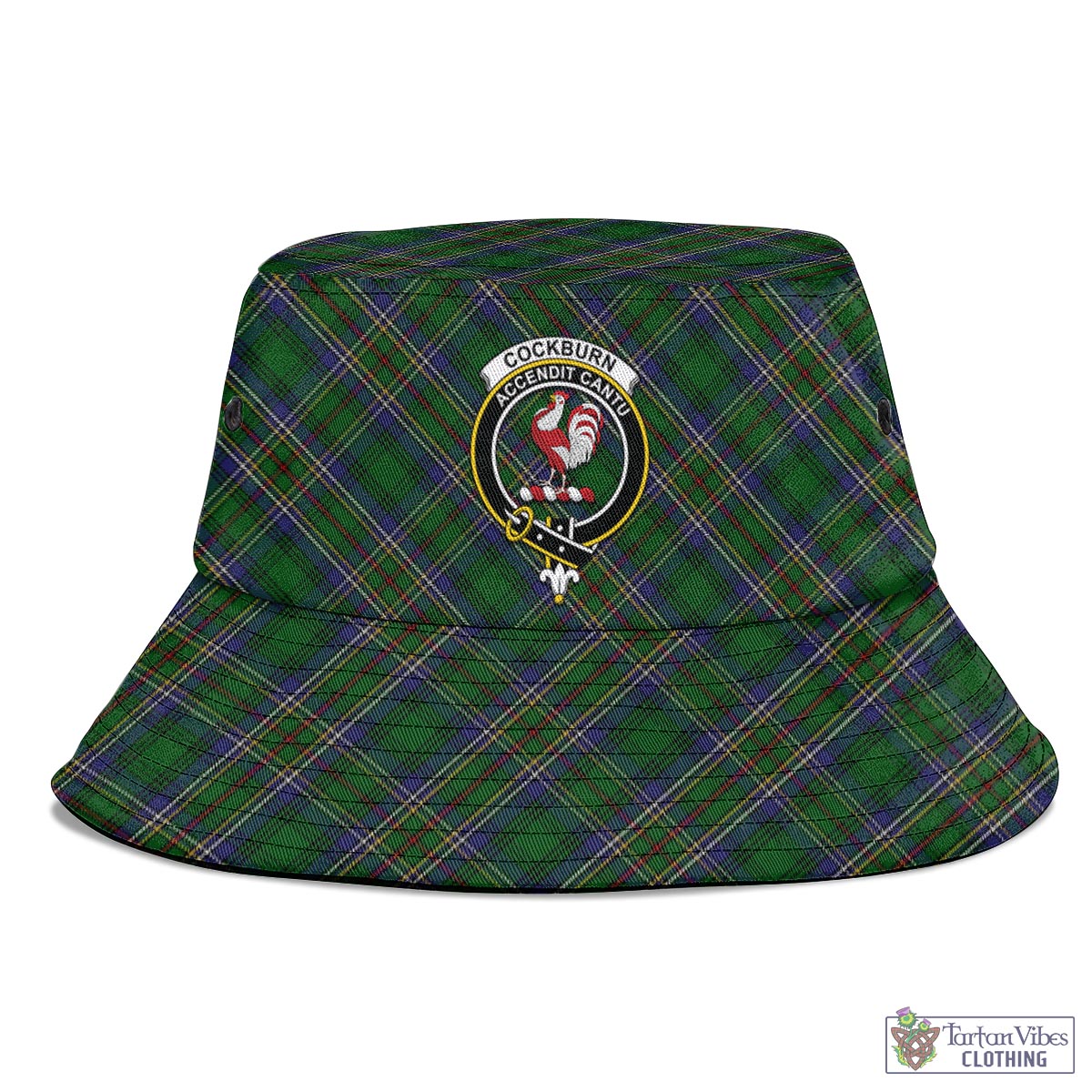 Tartan Vibes Clothing Cockburn Tartan Bucket Hat with Family Crest