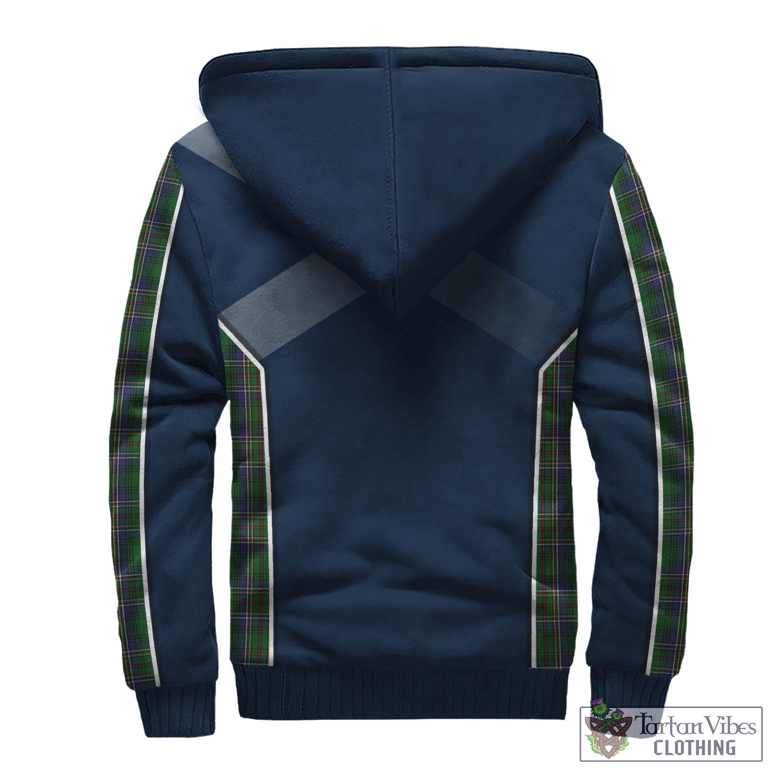 Tartan Vibes Clothing Cockburn Tartan Sherpa Hoodie with Family Crest and Scottish Thistle Vibes Sport Style