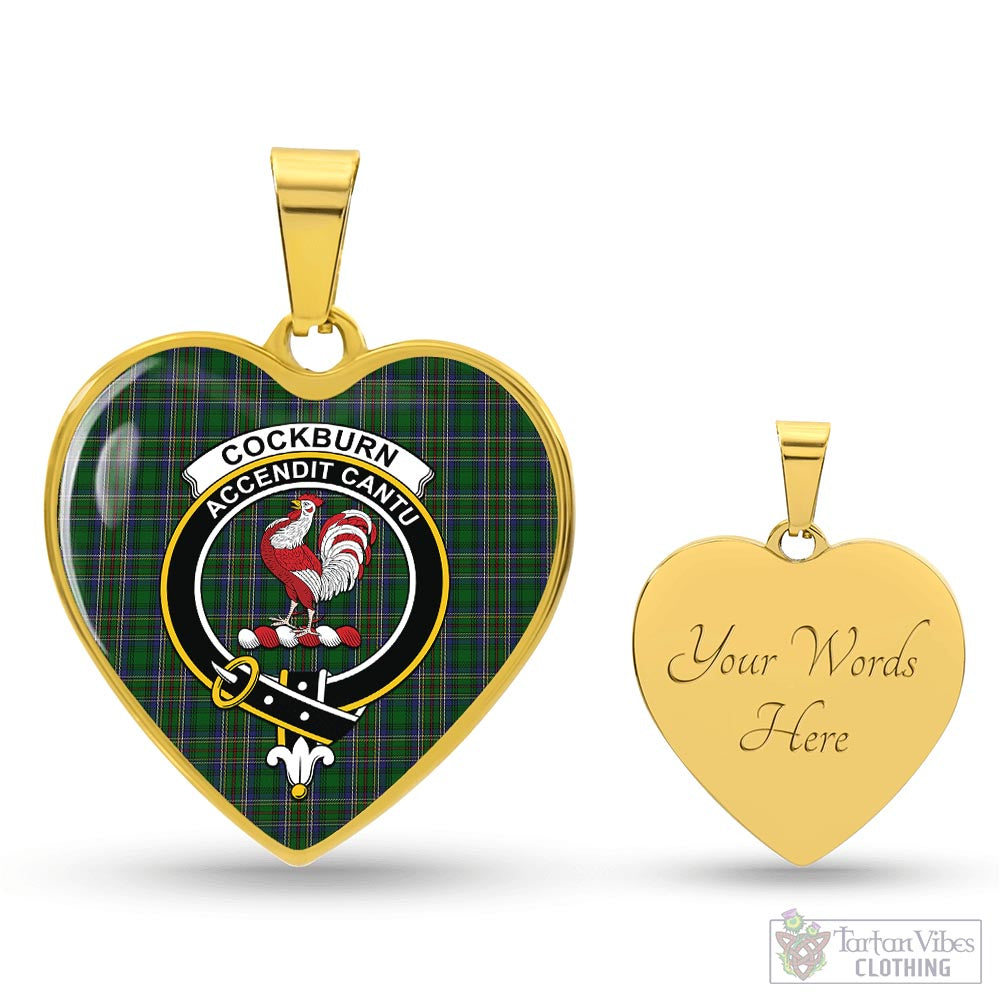 Tartan Vibes Clothing Cockburn Tartan Heart Necklace with Family Crest