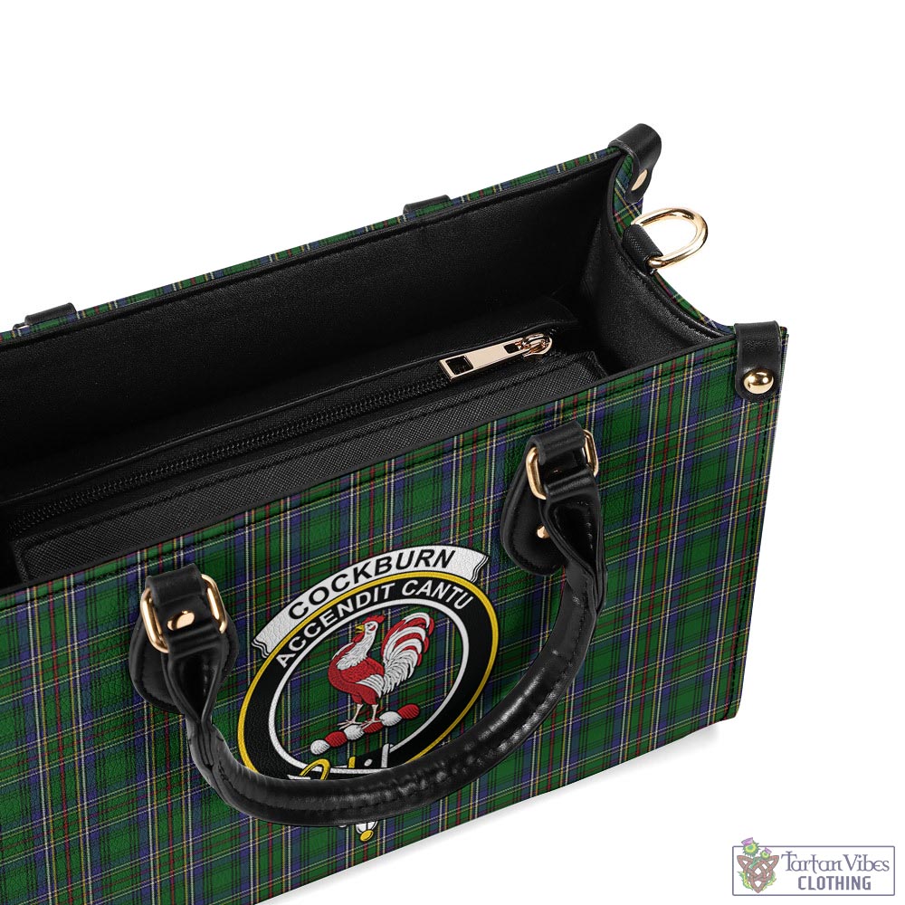 Tartan Vibes Clothing Cockburn Tartan Luxury Leather Handbags with Family Crest