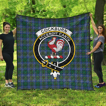 Cockburn Ancient Tartan Quilt with Family Crest