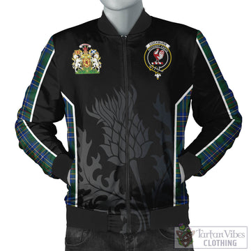 Cockburn Ancient Tartan Bomber Jacket with Family Crest and Scottish Thistle Vibes Sport Style
