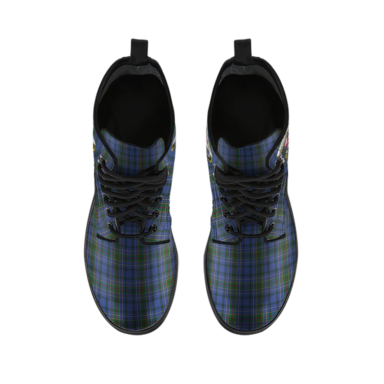 cockburn-blue-tartan-leather-boots-with-family-crest