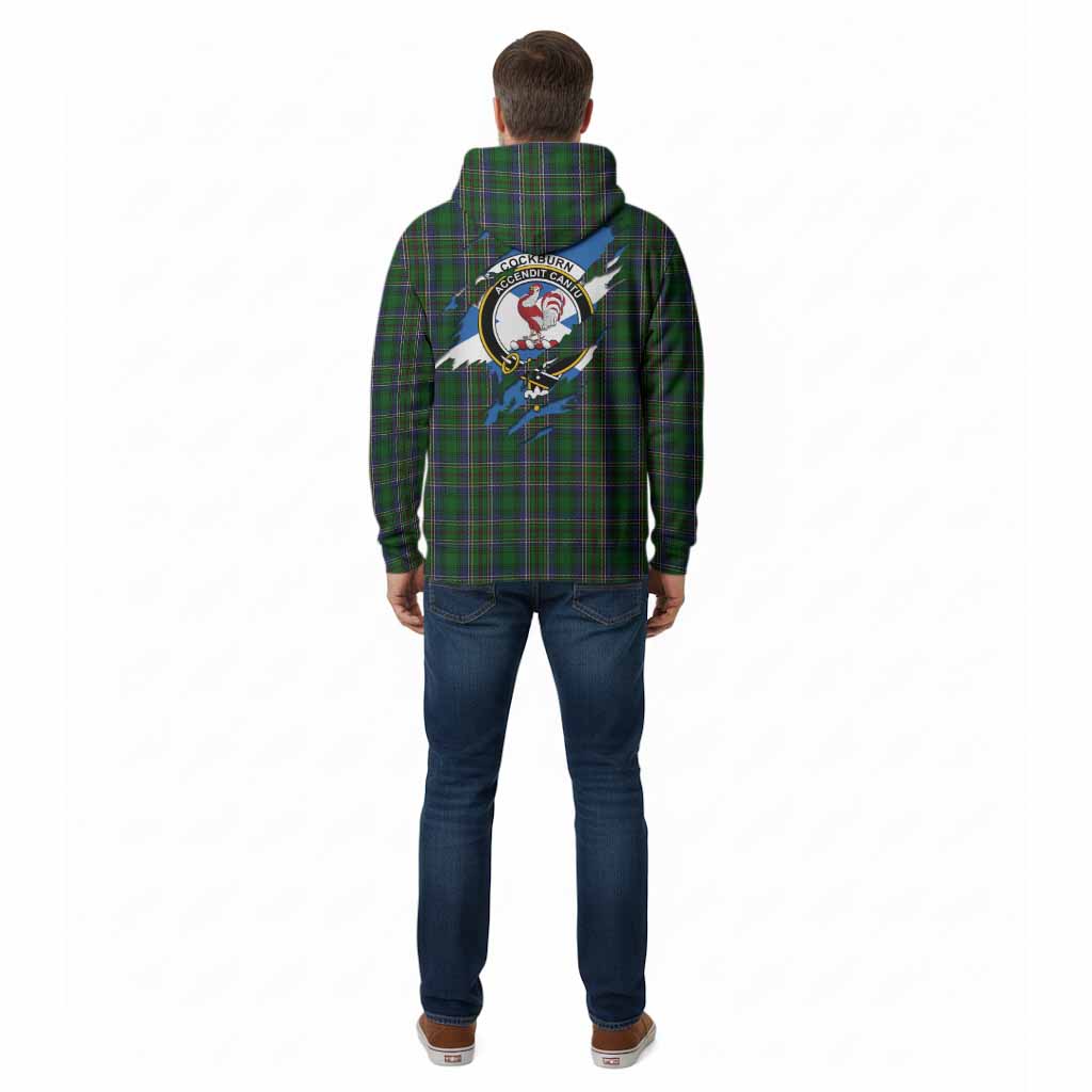 Cockburn Clan Crest In Me Tartan Cotton Hoodie Scotland Flag Style