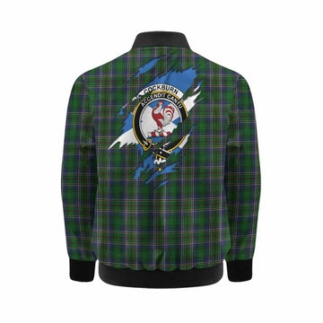 Cockburn Clan Crest In Me Tartan Kid Bomber Jacket Scotland Flag Style