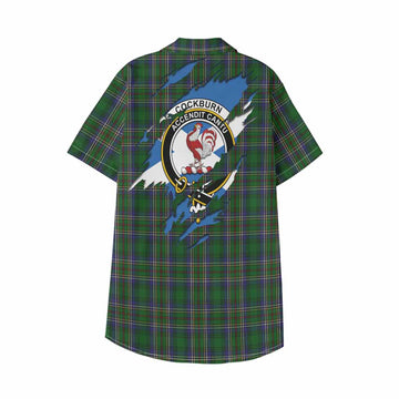 Cockburn Clan Crest In Me Tartan Kid Hawaiian Shirt Scotland Flag Style