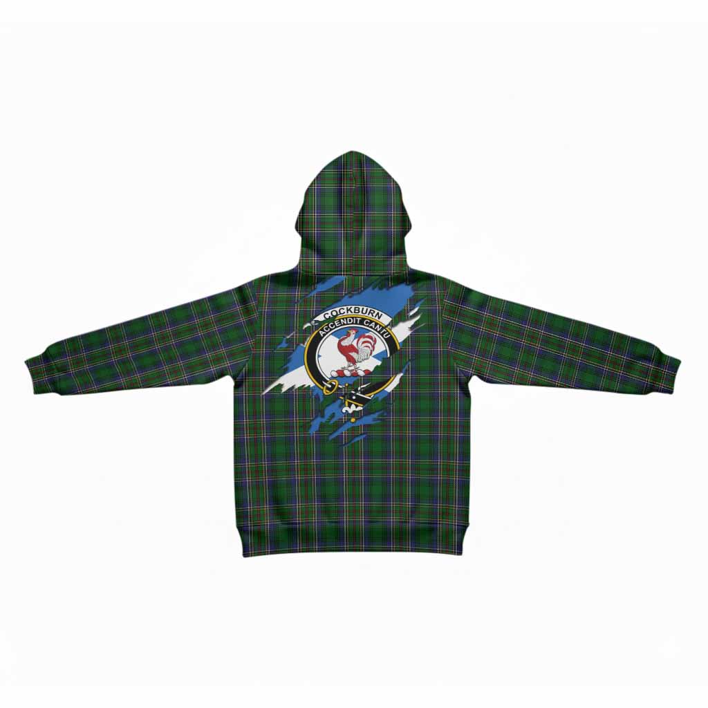 Cockburn Clan Crest In Me Tartan Kid Hoodie Scotland Flag Style