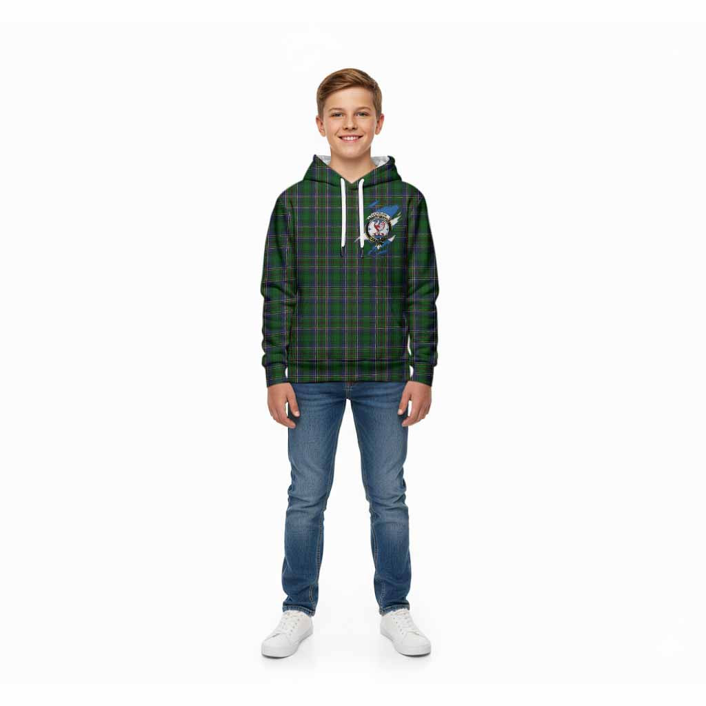 Cockburn Clan Crest In Me Tartan Kid Hoodie Scotland Flag Style