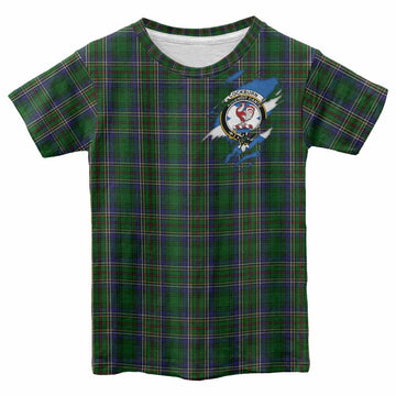 Cockburn Clan Crest In Me Tartan Kid T-shirt Scotland Flag Style