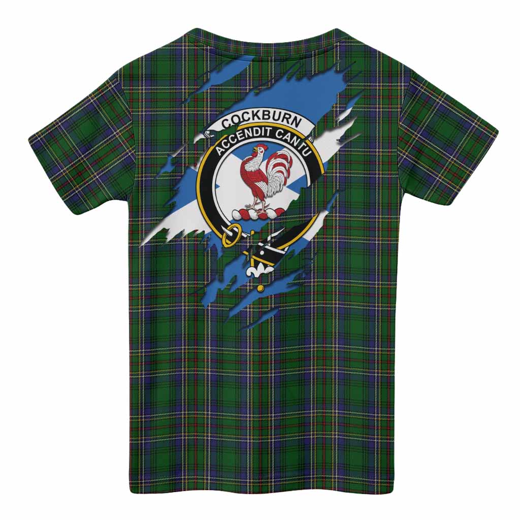 Cockburn Clan Crest In Me Tartan Kid T-shirt Scotland Flag Style